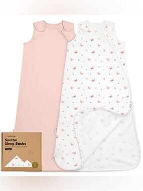 2-Pack Baby Sleep Sacks - Pink & Butterfly Print 6-18 Months